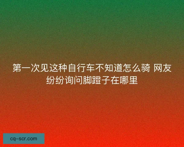 第一次见这种自行车不知道怎么骑 网友纷纷询问脚蹬子在哪里